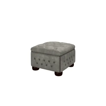 Buttoned Chesterfield Ottoman | Luxury Storage Footstool