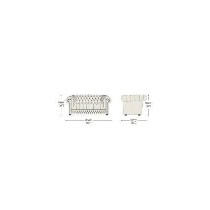 Belgravia 2 Seater Sofa Antique Brown - En Stock de Timeless Chesterfields Royaume-Uni