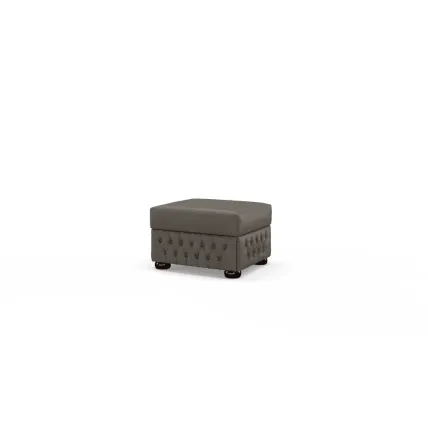 Knightsbridge Footstool Altara Charcoal Antique Studs