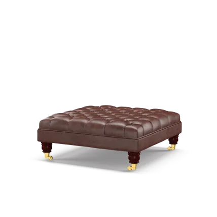 Finsbury Footstool Heritage Dark Brown Black Finish