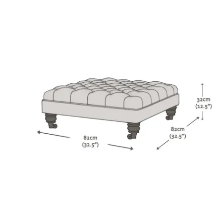 Finsbury Footstool Heritage Dark Brown Black Finish