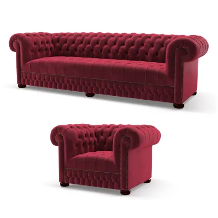 Belgravia 4 Seater & Chair Amalfi Salsa Speckled Gold Studs