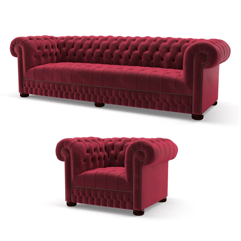 Belgravia 4 Seater Sofa & Chair | Amalfi Salsa | Luxury Sofa