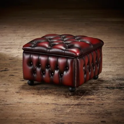 Buttoned Chesterfield Ottoman | Luxury Storage Footstool